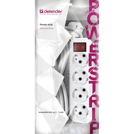 Удлинитель Defender L340 (99362) белый