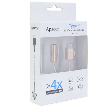 Кабель USB Type-C - 3.5mm Apacer DC150 (APDC150С-1) 0.10 м золотой