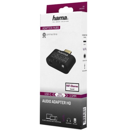 Переходник USb Type-C - 3.5 jack Hama 00200302 черный
