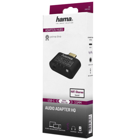 Переходник USb Type-C - 3.5 jack Hama 00200302 черный