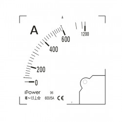 Шкала для амперметра iPower 600/5 белый