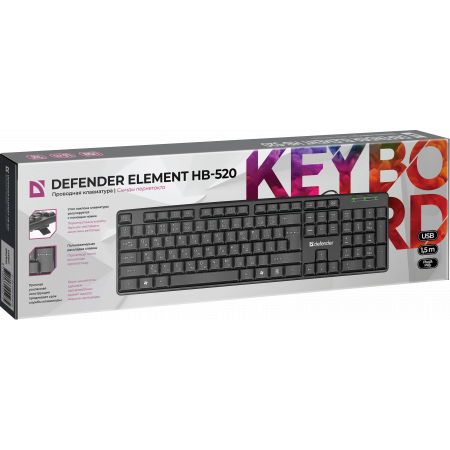 Клавиатура проводная Defender Element HB-520 (45527) черный