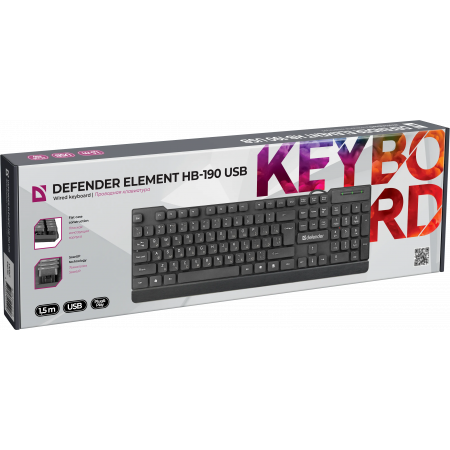 Клавиатура проводная Defender Element HB-190 (45191) черный