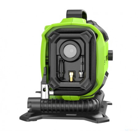 Компрессор автомобильный аккумуляторный Greenworks ACG301(3400807RU) черный/зелёный