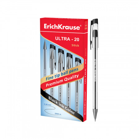 учка шариковая ErichKrause® 13876 ULTRA-20 (13876) черный