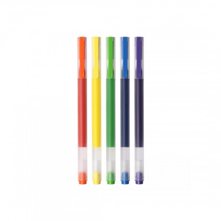 Шариковая ручка Xiaomi High-capacity Gel Pen (5-pack) (MJZXB03WCHW) оранжевый, желтый, зеленый, синий, фиолетовый