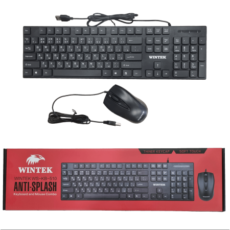 Клавиатура + мышь проводная Wintek WS-KB-510 черный
