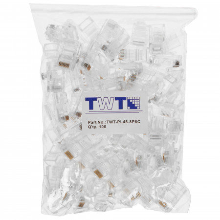 Коннектор Lanmaster RJ45 (TWT-PL45-8P8C) 100 шт прозрачный