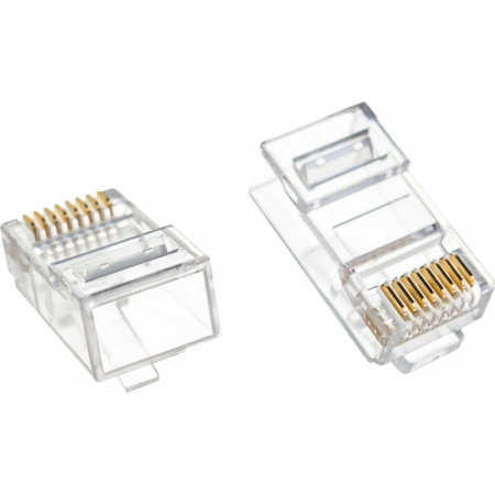 Коннектор Lanmaster RJ45 (TWT-PL45-8P8C-6) 100 шт прозрачный