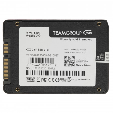 2000 ГБ SSD диск TeamGroup CX2 (T253X6002T0C101) черный