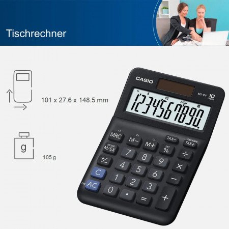 Калькулятор бухгалтерсикй CASIO MS-10F-WA-EP черный
