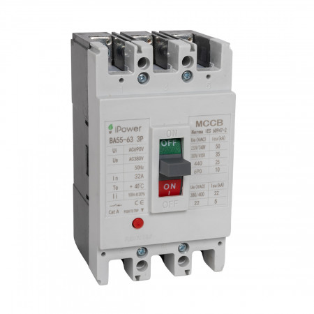 Автоматический выключатель iPower ВА55-63 (AM1-63L 3P 32A) 32 A белый