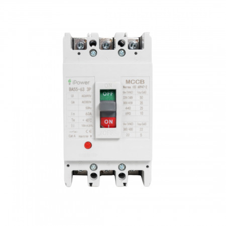 Автоматический выключатель iPower ВА55-63 (AM1-63L 3P 63A) 63 A белый
