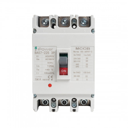 Автоматический выключатель iPower ВА57-225 (AM1-225L 3P 125A) 125 A белый