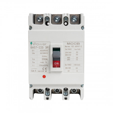 Автоматический выключатель iPower ВА57-225 (AM1-225L 3P 200A) 200 A белый