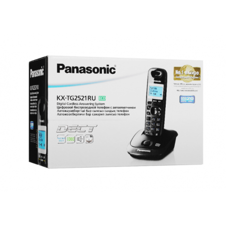 Радиотелефон (DECT) PANASONIC KX-TG2521RUT темно-серый металлик