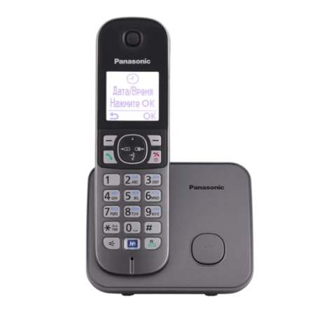 Телефон беспроводной (DECT) PANASONIC KX-TG6811RUM серый металлик