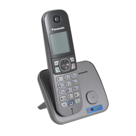 Телефон беспроводной (DECT) PANASONIC KX-TG6811RUM серый металлик