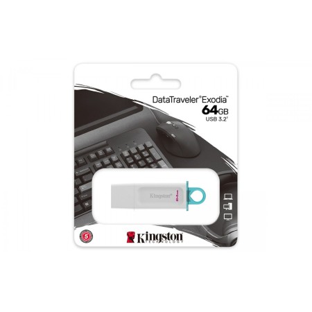 64 ГБ USB Флеш-накопитель Kingston DataTraveler Exodia (KC-U2G64-5R) белый