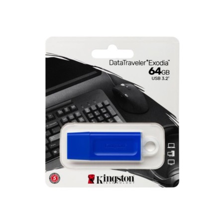 64 ГБ USB Флеш-накопитель Kingston DataTraveler Exodia (KC-U2G64-7GB) синий