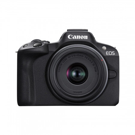 Беззеркальный фотоаппарат со сменной оптикой CANON EOS R50 + RF-S 18-45 mm IS STM (5811C036) черный
