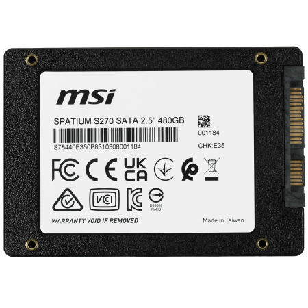480 ГБ SSD диск MSI SPATIUM S270 (S78-440E350-P83) черный