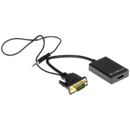 Переходник Cablexpert VGA-3,5 мм Jack-HDMI (А-VGA-HDMI-01) 0.15 м черный