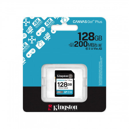 128 ГБ Карта памяти Kingston Canvas Go! Plus SDXC (SDG4/128GB) черный