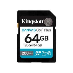 64 ГБ Карта памяти Kingston Canvas Go! Plus SDXC (SDG4/64GB) черный + адаптер