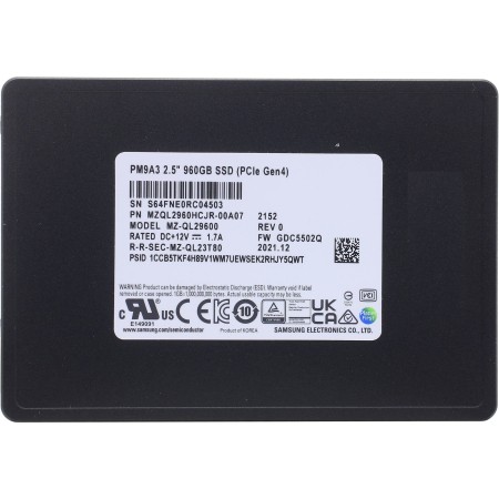 960 ГБ SSD диск Samsung PM9A3 (MZQL2960HCJR-00A07) черный