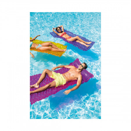 Матрас надувной INTEX Tote-N-Float (58807EU) Розовый/фиолетовый/оранжевый 229х86х25 см