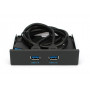 Планка на переднюю панель Gembird FP3.5-USB3-2A черный