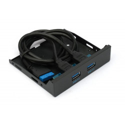 Планка на переднюю панель Gembird FP3.5-USB3-2A черный