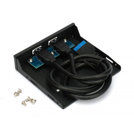 Планка на переднюю панель Gembird FP3.5-USB3-2A черный
