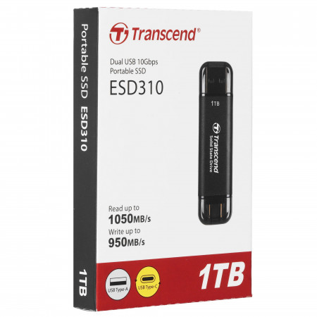 1 ТБ Внешний SSD диск Transcend TS1TESD310C черный