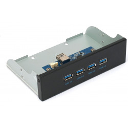 Планка передней панели Gembird FP5.25-USB3-4A черный