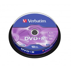 DVD-диск Verbatim 43498 4.7 ГБ Cake Box 16x 10 штук темно-синий