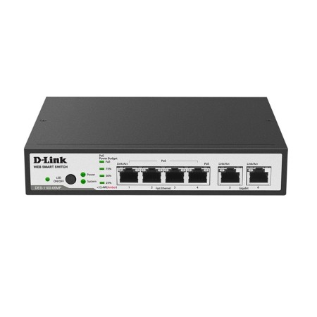 Коммутатор D-Link DES-1100-06MP/A1A черный