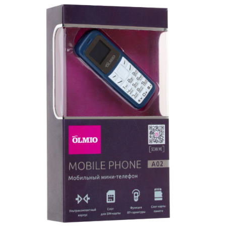 Мобильный телефон Olmio A02 (039375) синий-белый