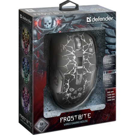 Мышь проводная Defender Frostbite GM-043 (52043) черный