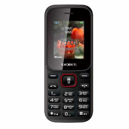 Мобильный телефон TeXet TM-128 черный-красный