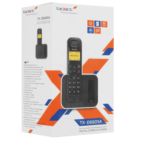 Радиотелефон (DECT) Texet TX-D4505A черный