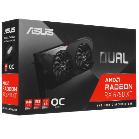 Видеокарта ASUS RX 6750 XT Dual OC Edition (DUAL-RX6750XT-O12G) 12 Гб черный
