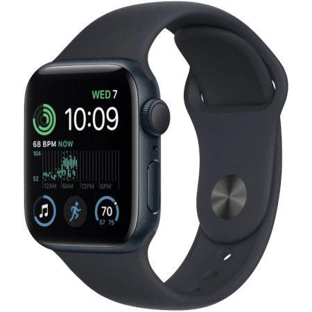 Смарт-часы Apple Watch SE 2nd Gen (MNK03GK/A/MXEK3QI/A) черный (1 ремешок) 44 мм