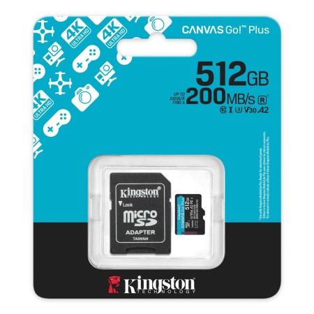 512 ГБ Карта памяти Kingston Canvas Go! Plus microSDXC (SDCG4/512GB) черный + адаптер