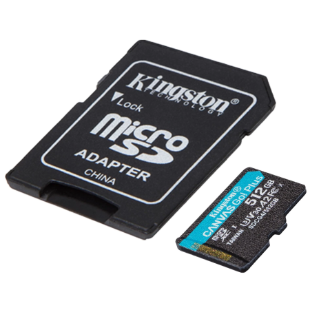 512 ГБ Карта памяти Kingston Canvas Go! Plus microSDXC (SDCG4/512GB) черный + адаптер