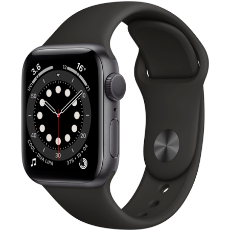 Смарт-часы Apple Watch Series 6 (MG133LL/A) серый космос-черный (1 ремешок) 40 мм