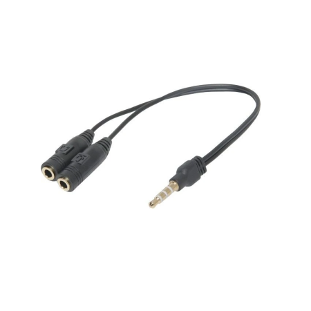 Переходник 3.5 Jack (M) - 2x 3.5 Jack (F) Defender 63012 0.15 м черный