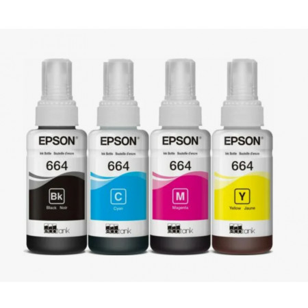 Набор чернил Epson 664 (C13T66464A) Чёрный, голубой, пурпурный, жёлтый