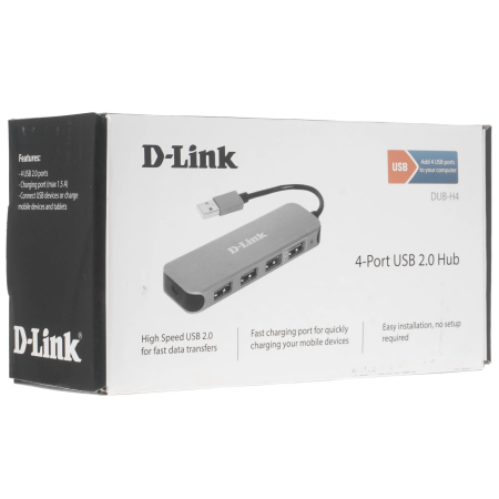 Док-станция D-Link DUB-H4 (DUB-H4 E1A) серый